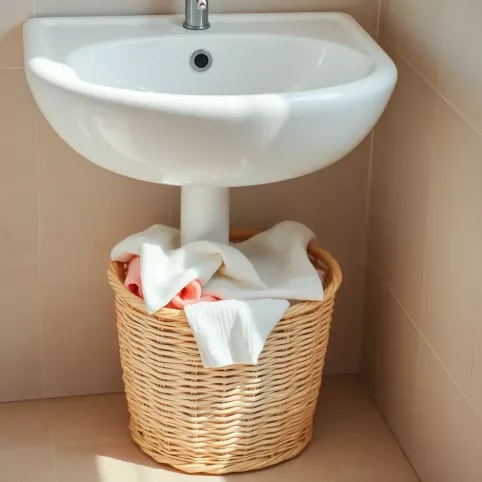 Kosz na pranie pod umywalką